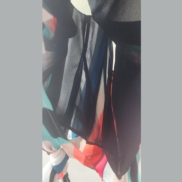 Express Striped Tie Front Dressy Tank Top Small - Picture 6 of 8